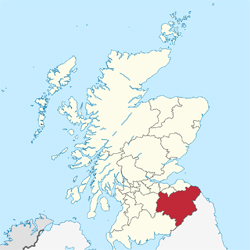 Confini dei Borders nella mappa della Scozia